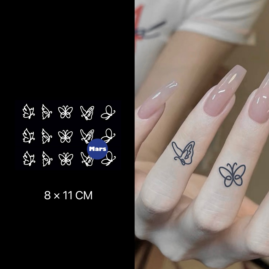 Miếng Dán Hình Xăm Giả 2 Tuần Bán Vĩnh Viễn / Bướm / Hình Xăm Hàn Quốc x053