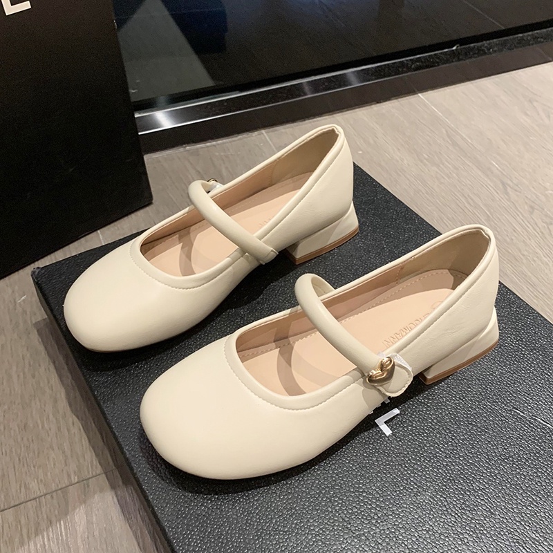 Giày Búp Bê Da Mũi Tròn Thời Trang Thanh Lịch Cho Nữ