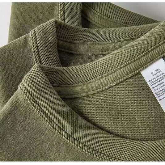 Áo Thun Tay Ngắn Cổ Tròn Dáng Rộng Màu Trơn Đơn Giản Hợp Thời Trang Cho Nam