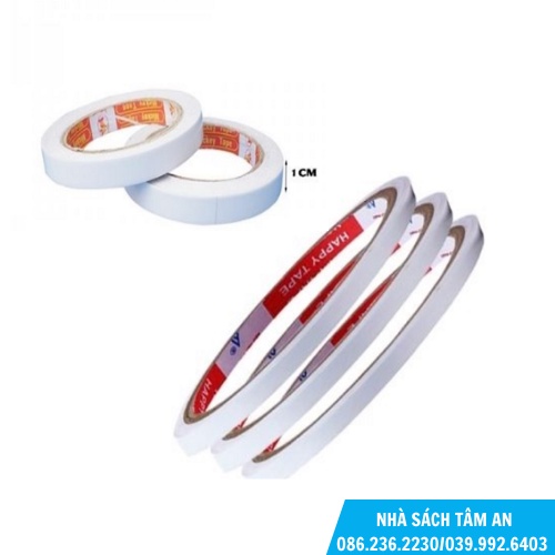 Băng Dính/Keo Hai Mặt 0,5cm/ 1cm/ 1,5cm/ 2cm - Băng keo văn phòng tiện lợi