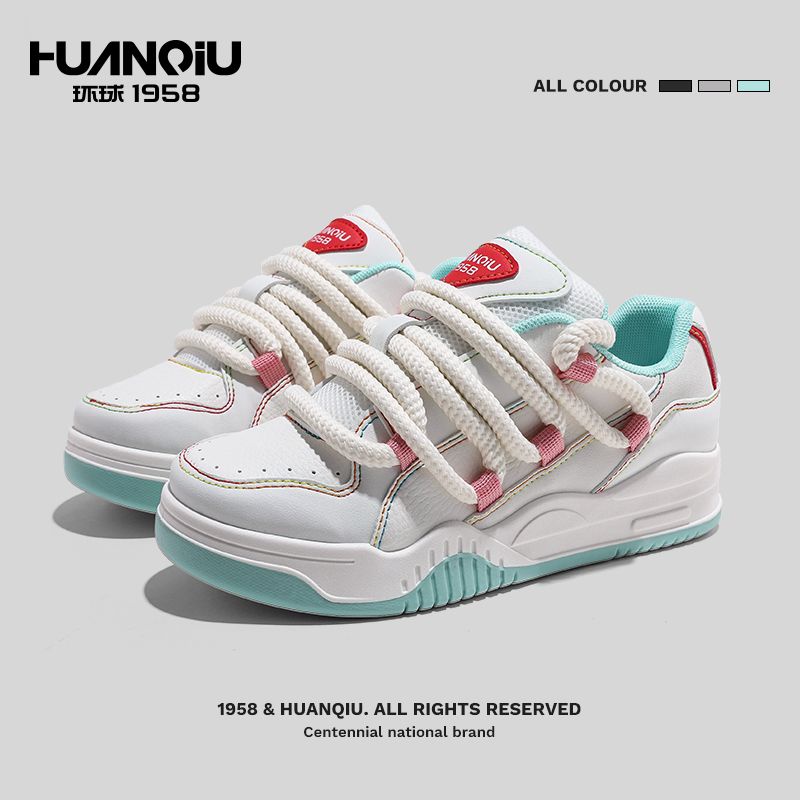 Giày Thể Thao Đế Bánh Mì dopamine 2023 Màu Trắng Phong Cách retro Thông Dụng Cho Cặp Đôi