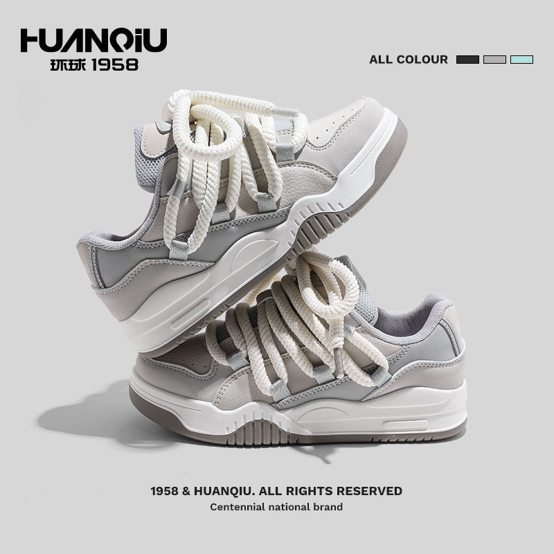 Giày Thể Thao Đế Bánh Mì dopamine 2023 Màu Trắng Phong Cách retro Thông Dụng Cho Cặp Đôi