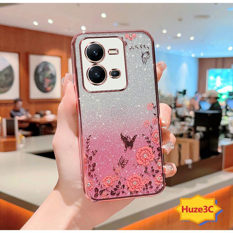 Ốp Lưng vivo v25 5g / v25e Ốp Điện Thoại Hình Hoa Và Bướm Xinh Xắn Cho vivo v25 5g / v25e HYB