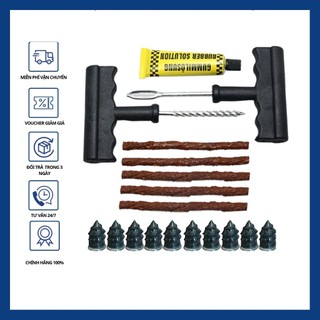 Bộ vá vỏ xe không ruột - vá lốp không xăm - bộ vá vít 10 vít - bộ vá lụi 5 mũi