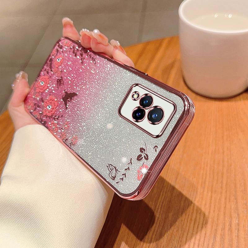 Ốp Lưng vivo v21 5g  Ốp Điện Thoại Hình Hoa Và Bướm Xinh Xắn Cho vivo v21 5g HYB