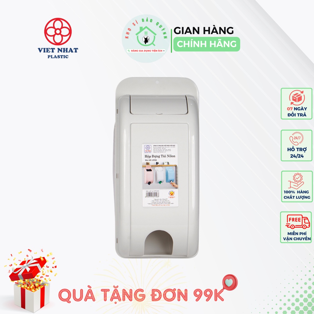Hộp đựng túi nilon gắn tường thông minh Việt Nhật 2755 - Hộp đựng túi nilon, túi đựng rác dán tường