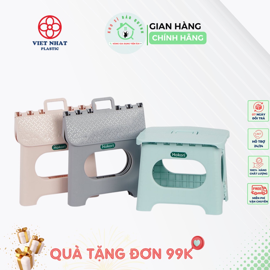 Ghế Gấp Gọn Hokori Nhựa Việt Nhật Mẫu Mới, Ghế Xếp Lùn, Ghế Đẩu siêu bền