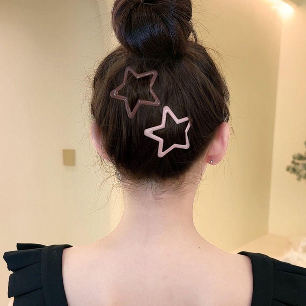 Kẹp Tóc bb y2k Bằng Hợp Kim Rỗng Hình Ngôi Sao Hình Học Cá Tính Cho Nữ bluevelvet side barrettes
