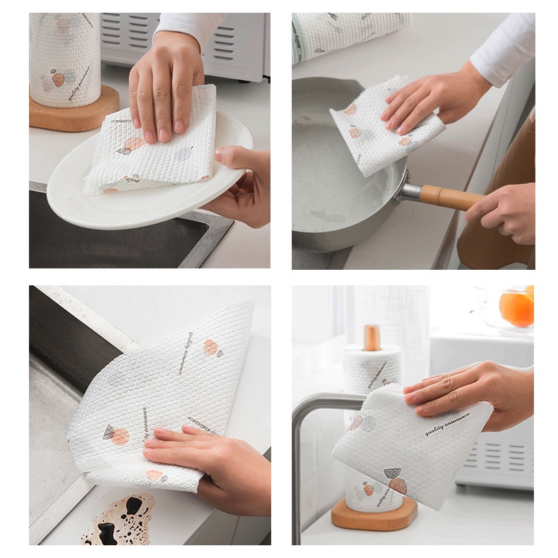 Cuộn Khăn Giấy Vải Lau Đa Năng, Lau Bếp, Lau Chén Bát - Có Thể Tái Sử Dụng - Siêu Thấm Hút Size 20cm - Hàng Chính Hãng