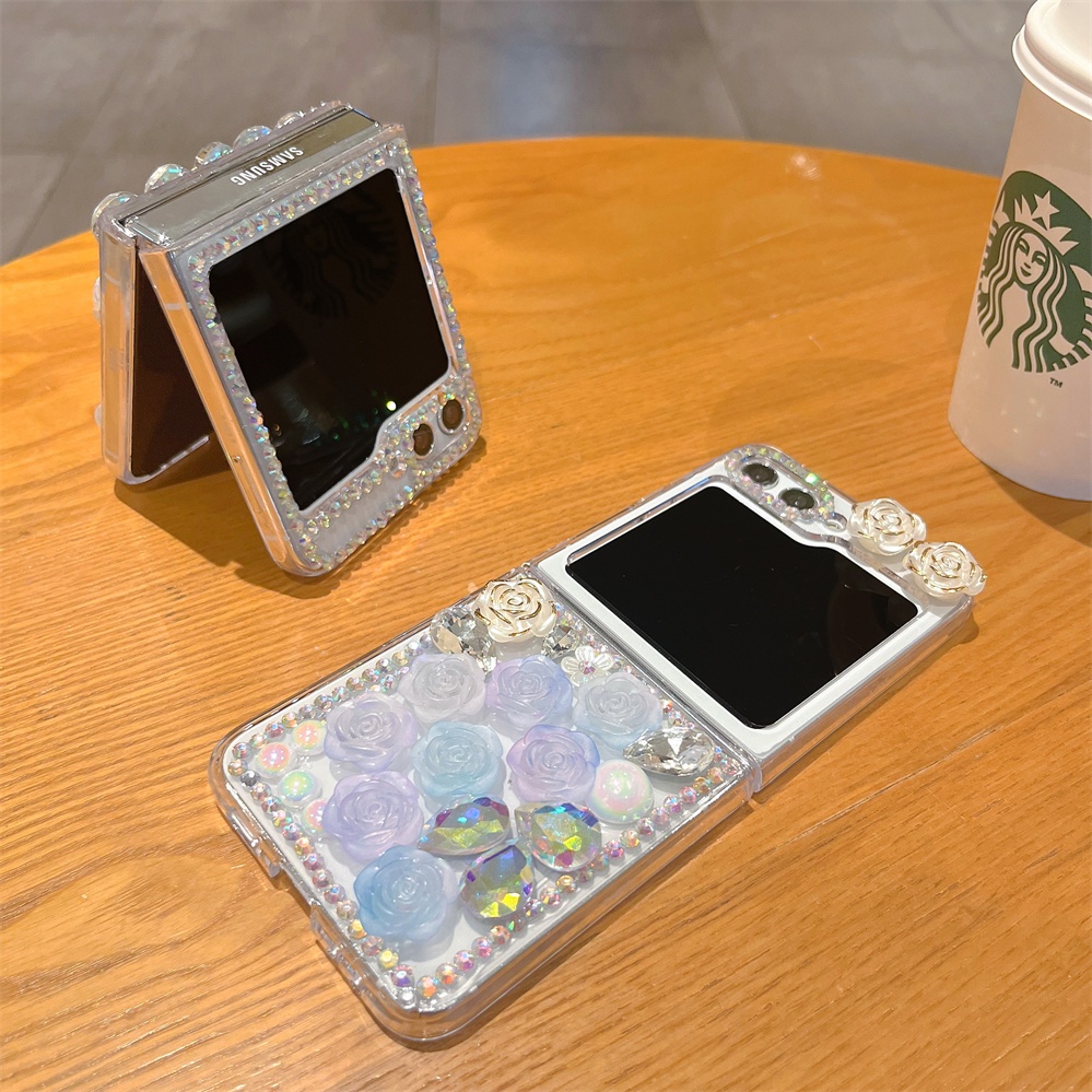 Bao Da Điện Thoại Hình Chai Nước Hoa Đính Đá diy Cho samsung galaxy z flip 5 5g Ốp