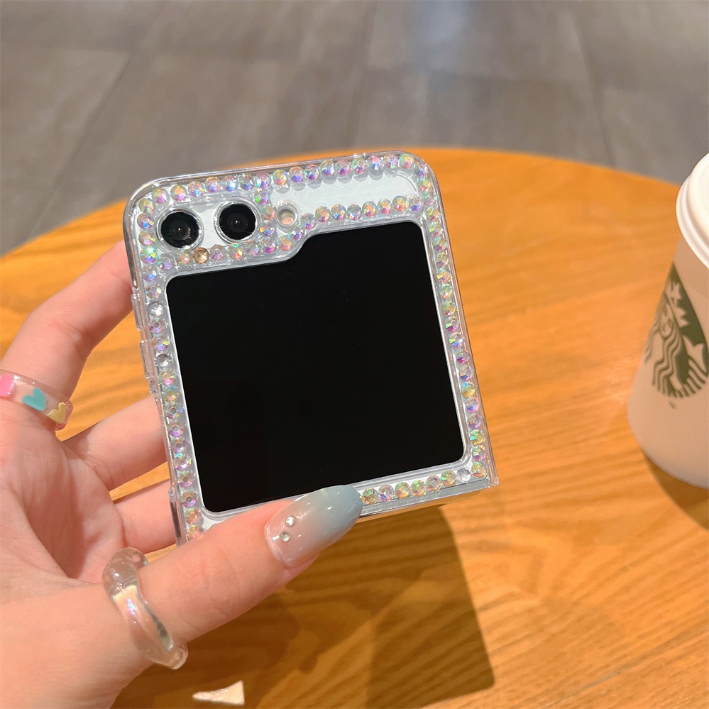 Bao Da Điện Thoại Hình Chai Nước Hoa Đính Đá diy Cho samsung galaxy z flip 5 5g Ốp
