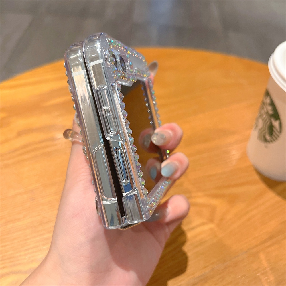 Bao Da Điện Thoại Hình Chai Nước Hoa Đính Đá diy Cho samsung galaxy z flip 5 5g Ốp