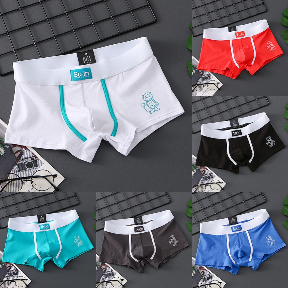 Quần Lót boxer cotton Lưng Vừa Nhiều Màu Cho Nam