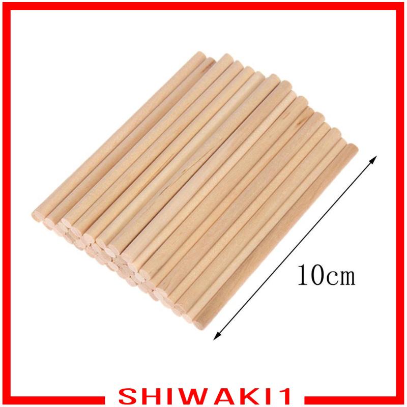 Set 50 Que Gỗ Tròn 10cm / 15cm / 20cm Đường Kính 5mm