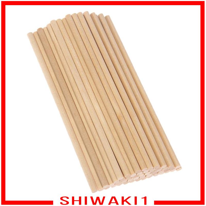 Set 50 Que Gỗ Tròn 10cm / 15cm / 20cm Đường Kính 5mm