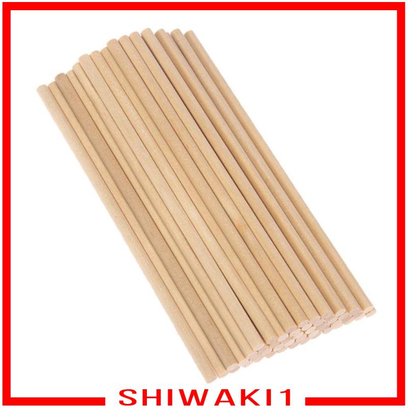 Set 50 Que Gỗ Tròn 10cm / 15cm / 20cm Đường Kính 5mm
