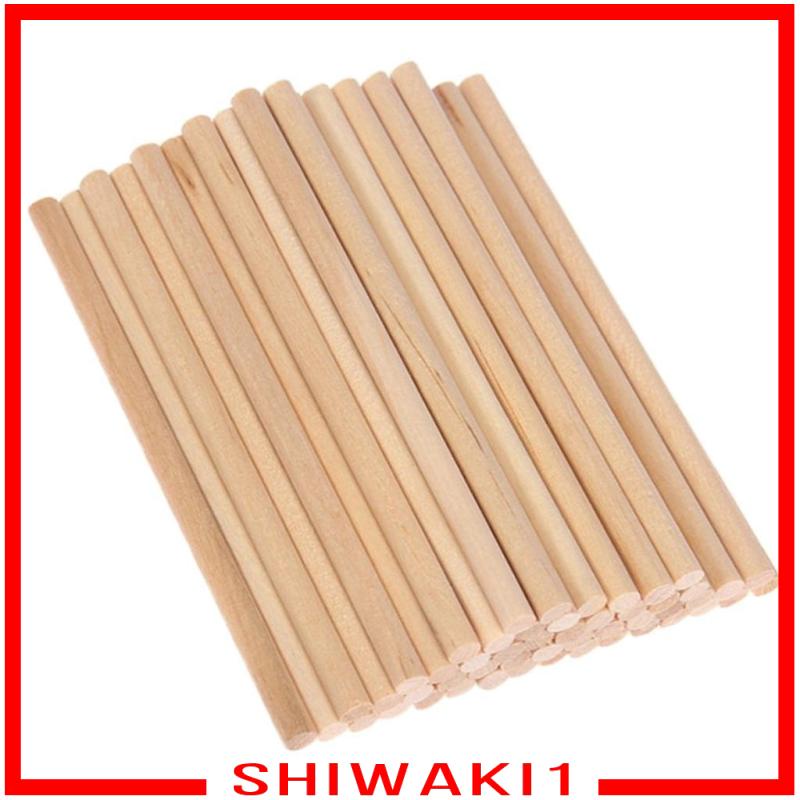 Set 50 Que Gỗ Tròn 10cm / 15cm / 20cm Đường Kính 5mm