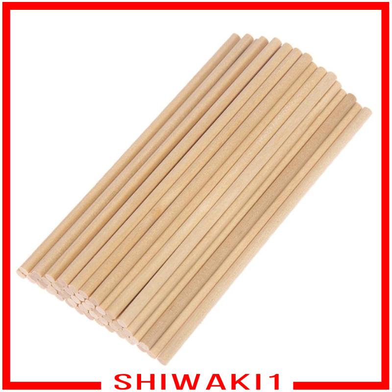 Set 50 Que Gỗ Tròn 10cm / 15cm / 20cm Đường Kính 5mm