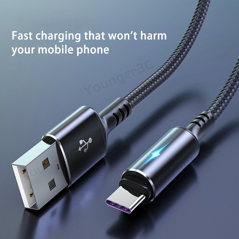 Cáp Sạc Nhanh usb 5a Có Đèn led Cho Thiết Bị ios type c micro