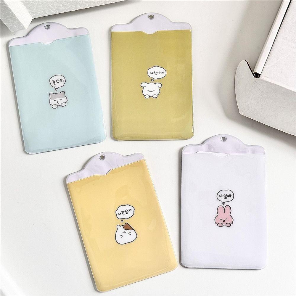 Bao Đựng Thẻ id / Thẻ Hình Thỏ / Mèo Hoạt Hình Kiểu Hàn Quốc Dễ Thương Cho Học Sinh
