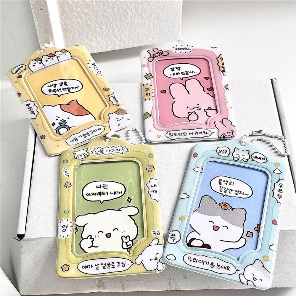 Bao Đựng Thẻ id / Thẻ Hình Thỏ / Mèo Hoạt Hình Kiểu Hàn Quốc Dễ Thương Cho Học Sinh