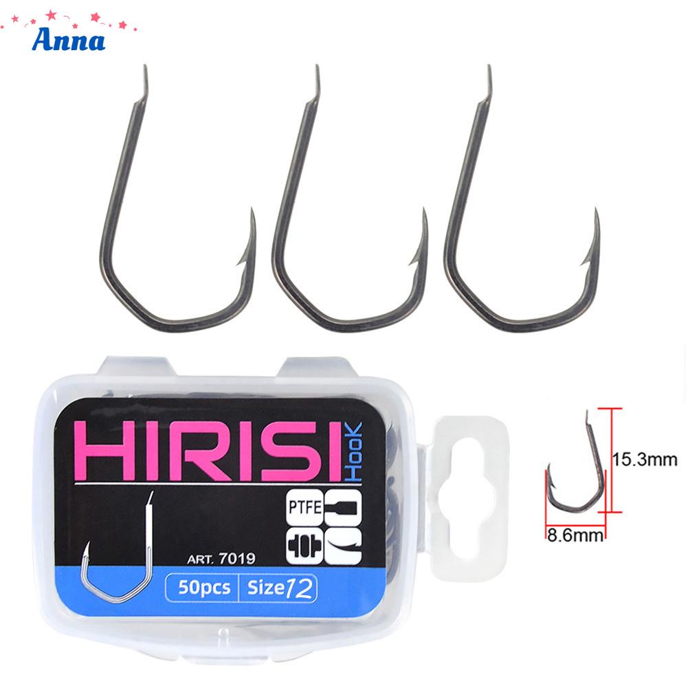 Bộ 50 Móc Câu Cá Bằng Thép carbon Màu Đen