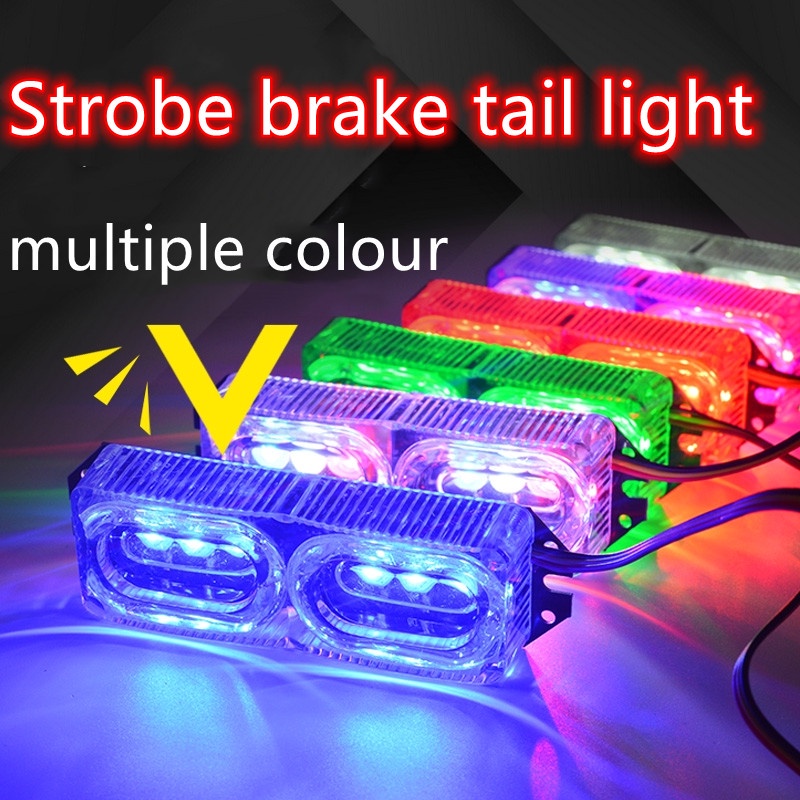 1 Đèn led Phanh 6 Bóng 12v rgb Nhiều Màu Sắc Cảnh Báo Dừng Gắn Đuôi Xe Mô Tô / Xe Cảnh Sát