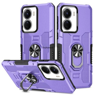 Ốp Điện Thoại For Vivo Y16 Case Vivo Y02S Ốp Lưng Vivo Y15S Casing Vivo Y01 Y15A Case Vivo Y02 Case Vivo Y76 Y76S Case Vivo Y22 Y22S Case Vivo Y35 Y75 Case Vivo Y55 T1 Case Full Protect Hard Armor Metal With Ring Stand Phone Cassing Cover Cases Case ZH
