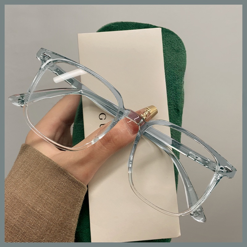 【-0°~-400°Mắt Kính Gọng Vuông Lớn Siêu Nhẹ Màu Đen Thời Trang Cho Nam Và Nữ