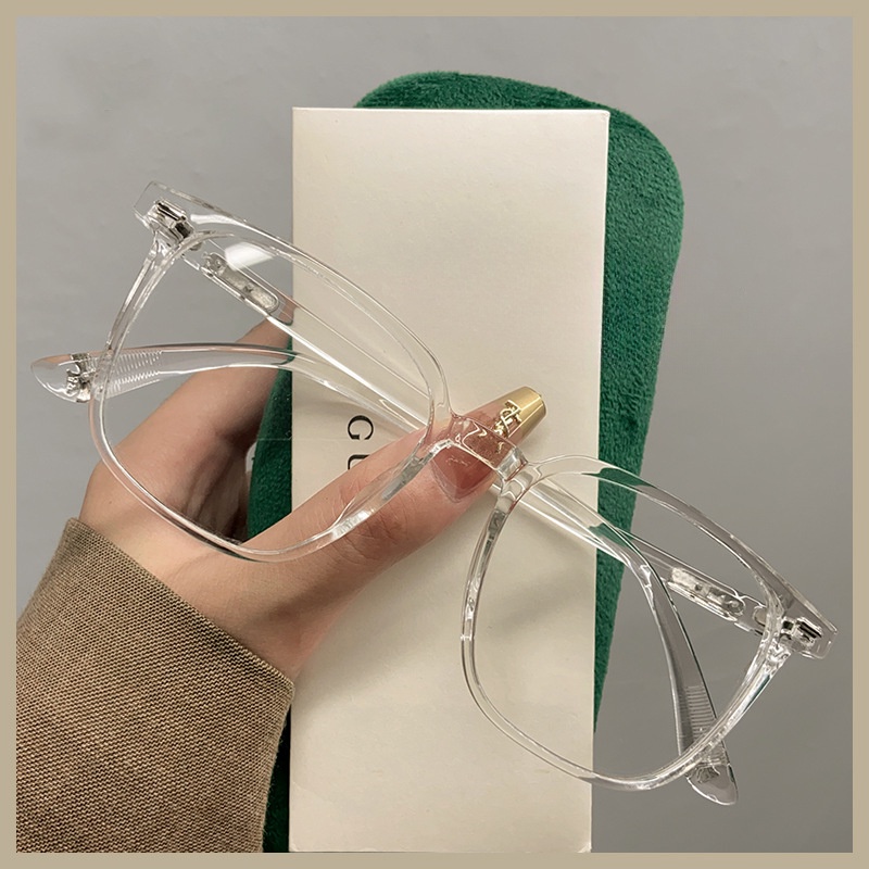 【-0°~-400°Mắt Kính Gọng Vuông Lớn Siêu Nhẹ Màu Đen Thời Trang Cho Nam Và Nữ