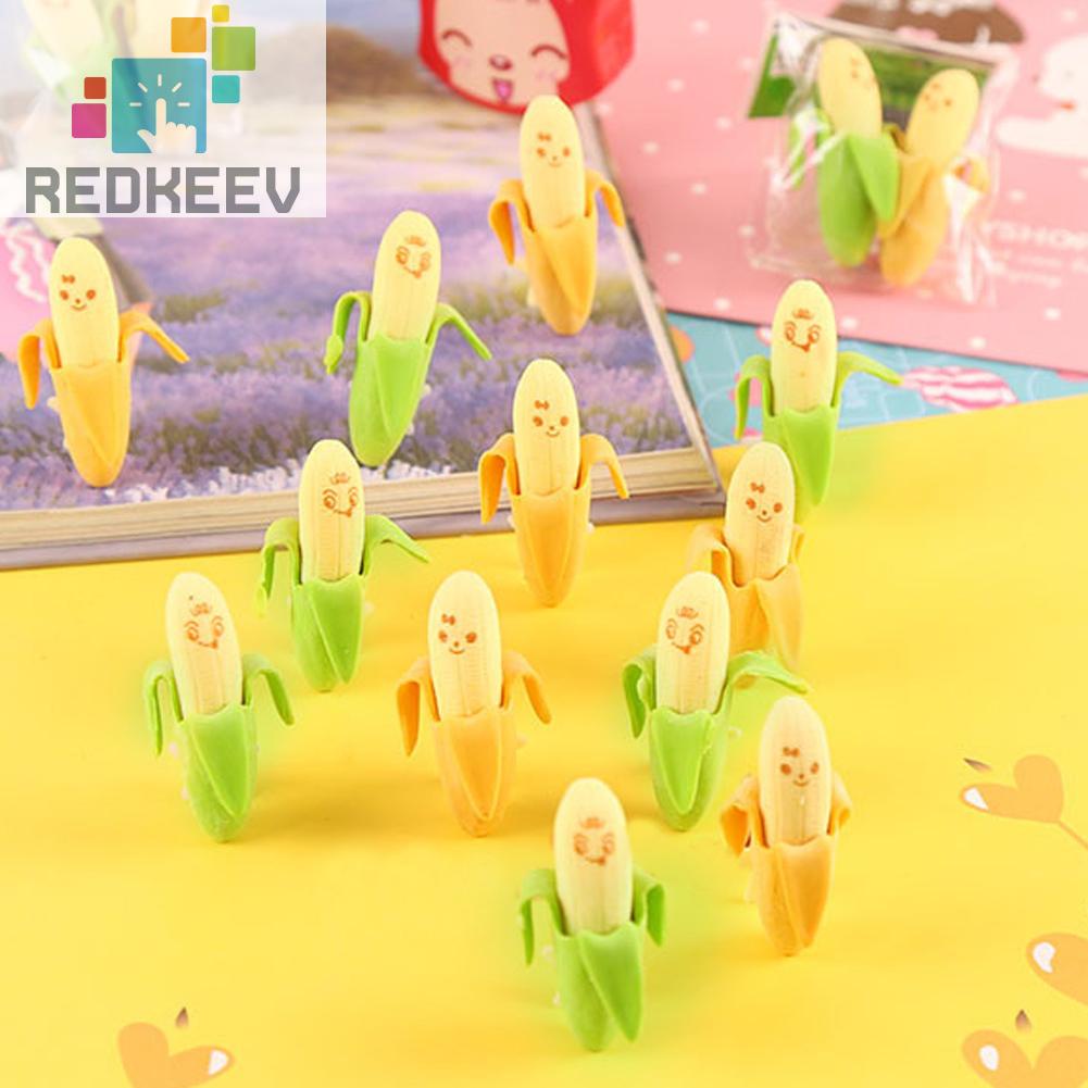Bộ 2 Cục Tẩy Bút Chì Hình Trái Chuối Bằng Cao Su Dễ Thương