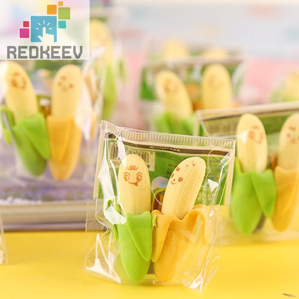 Bộ 2 Cục Tẩy Bút Chì Hình Trái Chuối Bằng Cao Su Dễ Thương