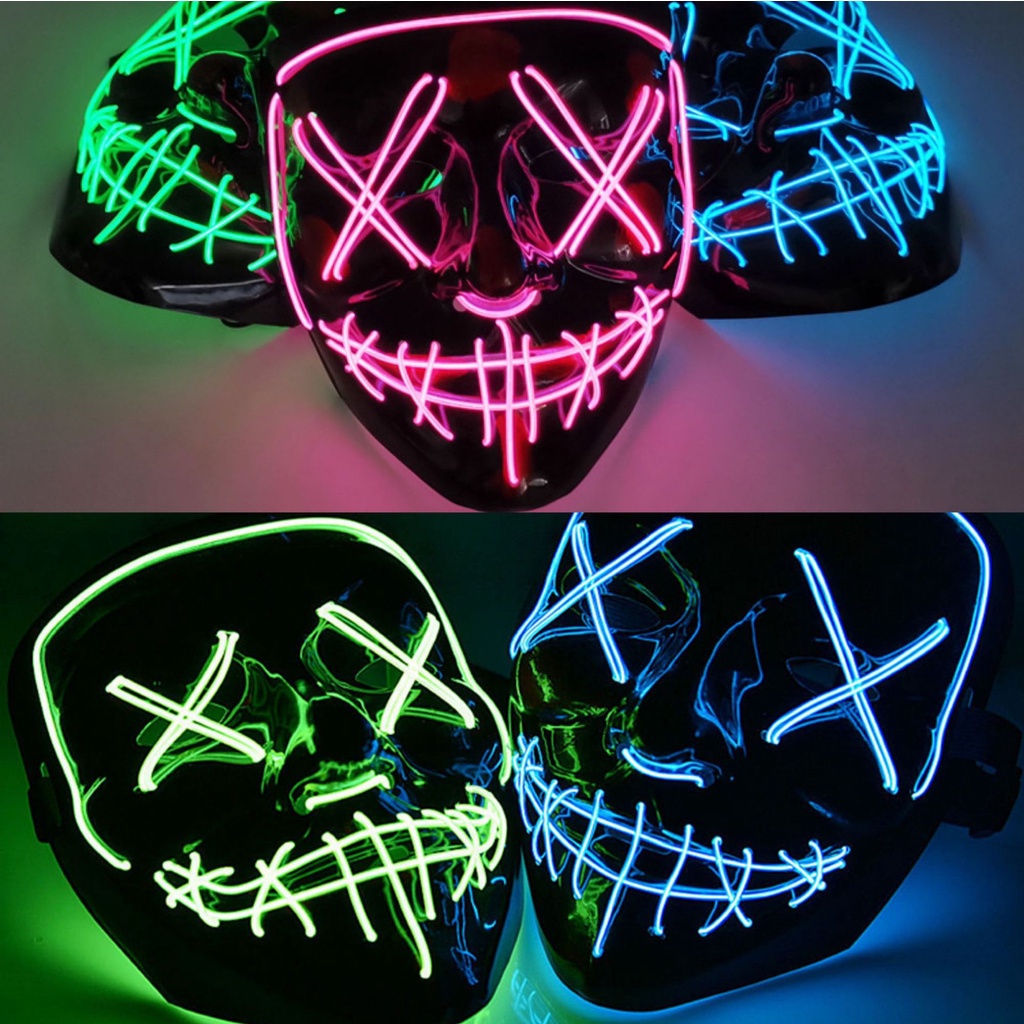 Mặt Nạ Hóa Trang halloween Hình Ma Có Đèn led Phát Sáng Độc Đáo