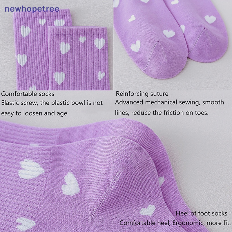 Nvn Vớ Thể Thao Thu Đông Bằng cotton Màu Tím Dòng Hình Trái Tim Bảng Chữ Cái Gấu Hoạt Hình Thời Trang Ngọt Ngào Cho Nữ Sồik