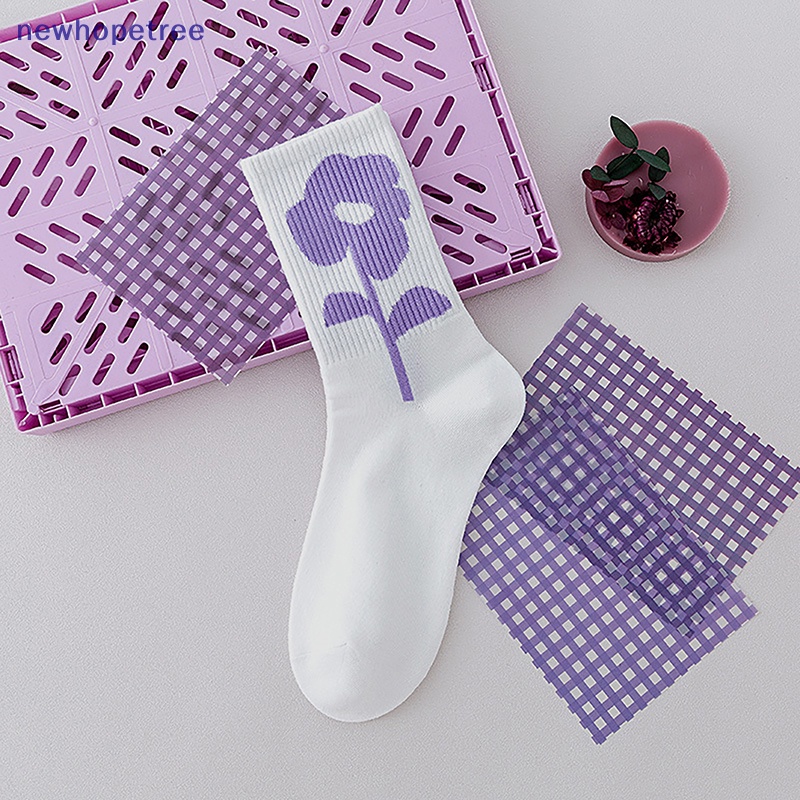 Nvn Vớ Thể Thao Thu Đông Bằng cotton Màu Tím Dòng Hình Trái Tim Bảng Chữ Cái Gấu Hoạt Hình Thời Trang Ngọt Ngào Cho Nữ Sồik