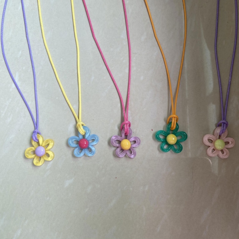 ✿ Vòng cổ Mặt acrylic Hình Hoa Phong Cách Tối Giản Cho Nữ