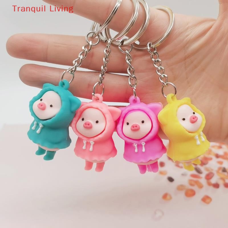Móc Khóa Hình Chú Heo Mặc Áo Mưa Dễ Thương