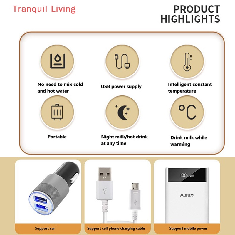 Túi Hâm Nóng Bình Sữa Em Bé Sơ Sinh usb Cách Nhiệt Nhỏ Gọn Dùng Khi Đi Du Lịch