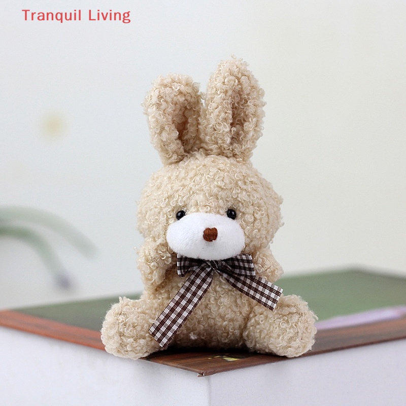 Thỏ Nhồi Bông Mềm Mại 11cm Thắt Nơ Đáng Yêu Cho Bé