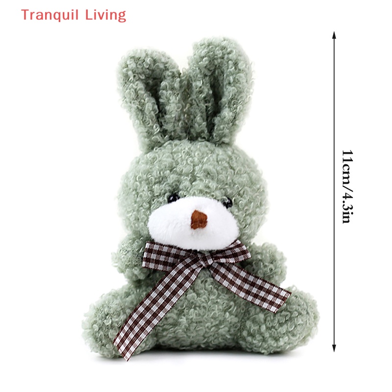 Thỏ Nhồi Bông Mềm Mại 11cm Thắt Nơ Đáng Yêu Cho Bé