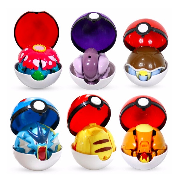 Pokemon Biến Đổi Bóng Đồ Chơi Pikachu Pokemon Bóng Biến Hình Trẻ Em Hình Hành Động Tập Thể Đồ Chơi Pokemon Series Búp Bê