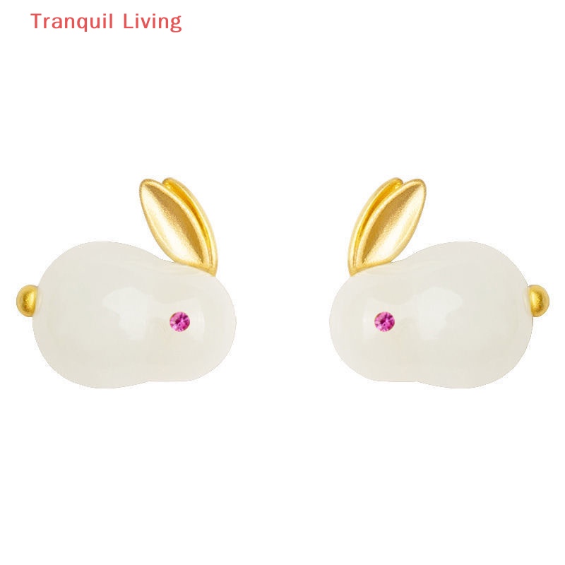 Vòng Tay Ngọc Bích Hình Thỏ hetian Dễ Thương Đơn Giản Cá Tính Quyến Rũ Dành Cho Nữ