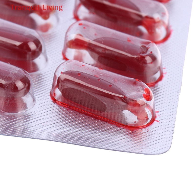 Set 10 Viên Nang Máu Giả Hóa Trang Ma Cà Rồng halloween Kinh Dị Vui Nhộn