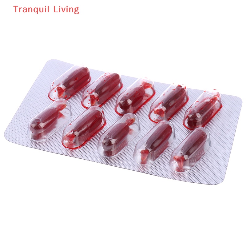 Set 10 Viên Nang Máu Giả Hóa Trang Ma Cà Rồng halloween Kinh Dị Vui Nhộn