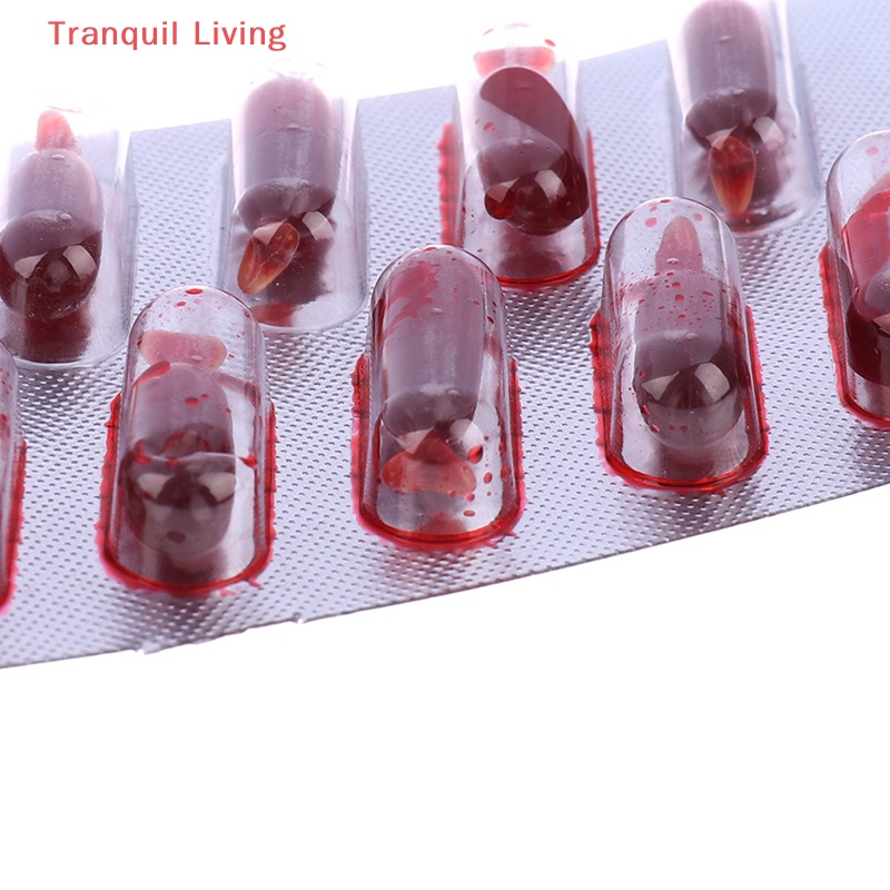Set 10 Viên Nang Máu Giả Hóa Trang Ma Cà Rồng halloween Kinh Dị Vui Nhộn