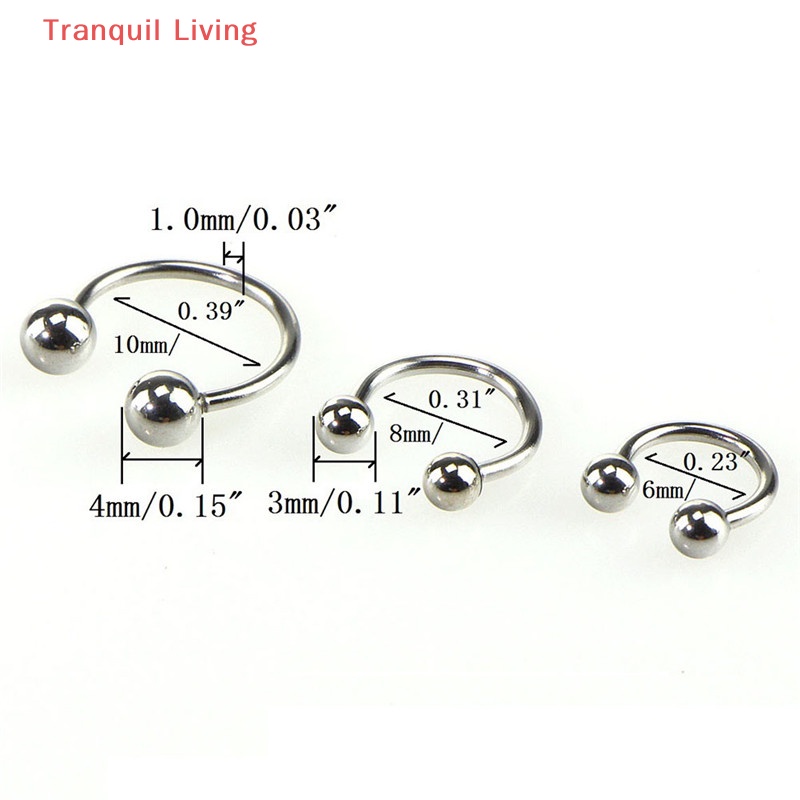 Set 10 Khuyên Mũi / Môi / Tai / Mũi Bằng Thép Không Gỉ