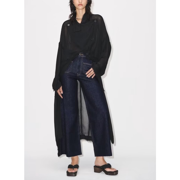 Zara Quần Jean Dài Lưng Cao Ống Suông Thời Trang Mùa Thu Cá Tính 9632250