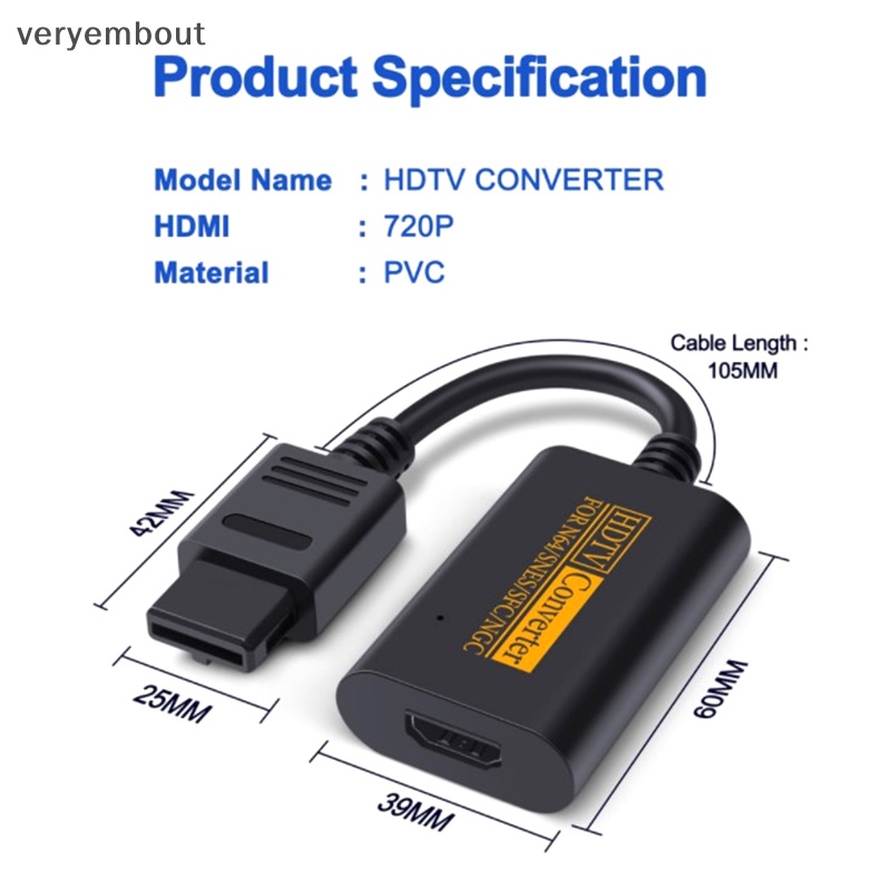 Bộ Thiết Bị Chuyển Đổi ut n64 Sang hdmi hdtv Cho Máy Chơi game Nintendo 64 gamecube snes 720p n | BigBuy360 - bigbuy360.vn