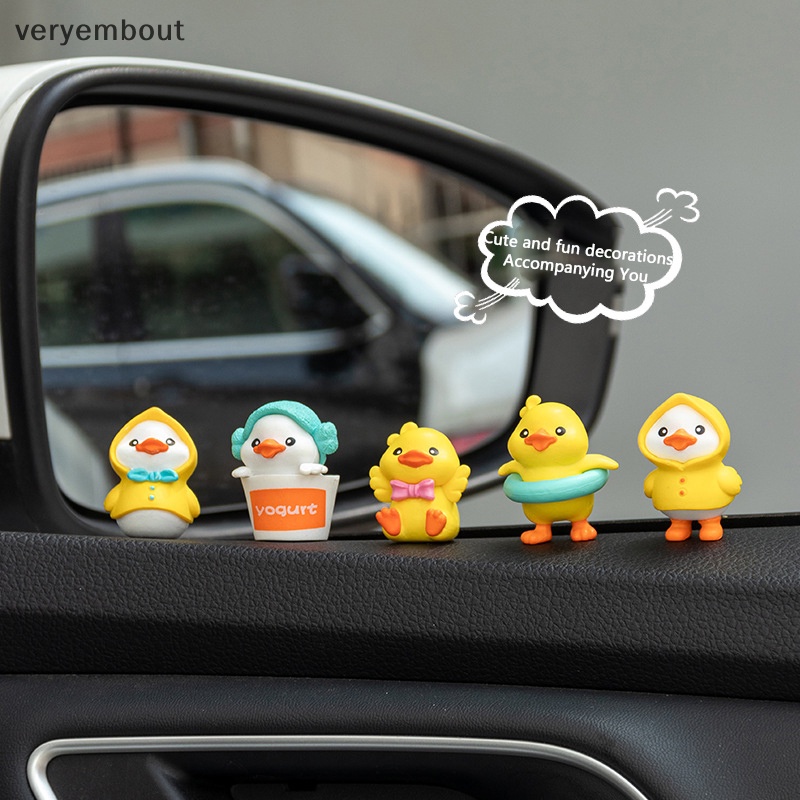 Bộ 6 Tượng Vịt Con mini Dễ Thương Dùng Trang Trí Xe Hơi