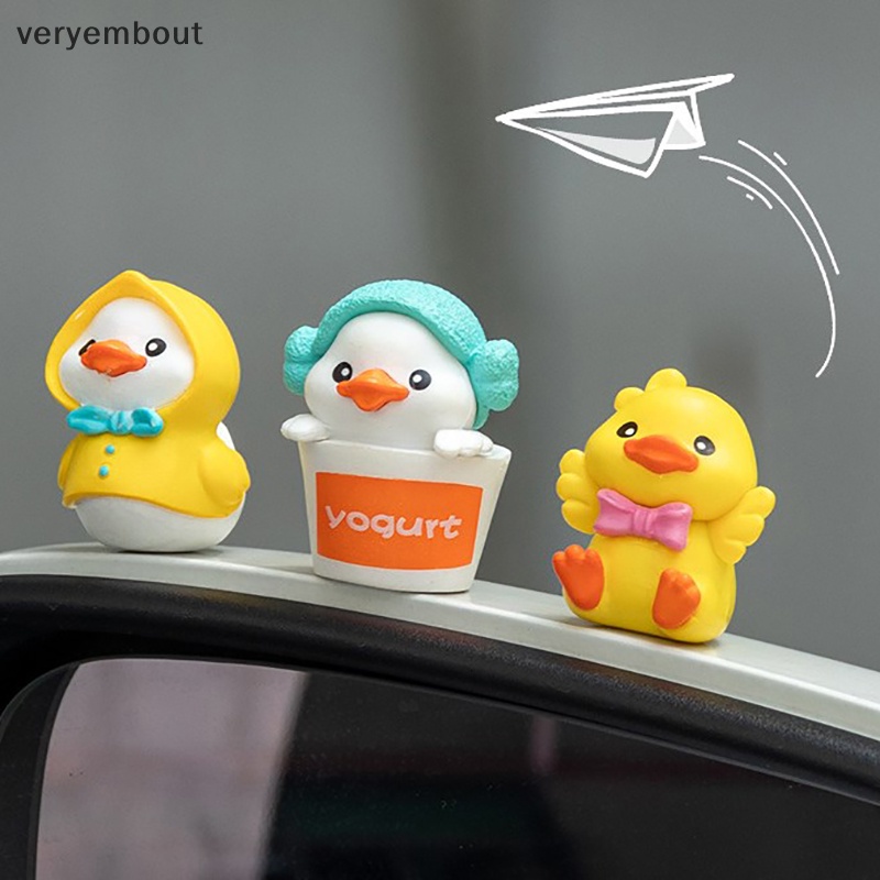 Bộ 6 Tượng Vịt Con mini Dễ Thương Dùng Trang Trí Xe Hơi